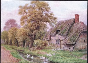 Der Bach, Steventon, aus The Cottages and the Village Life of Rural England, veröffentlicht von Dent & Sons Limited, 1912